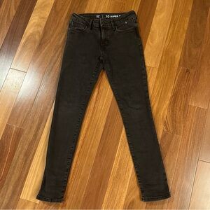 Gap Denim Black Super Skinny Jeans Girls Sz 10 - Like New!